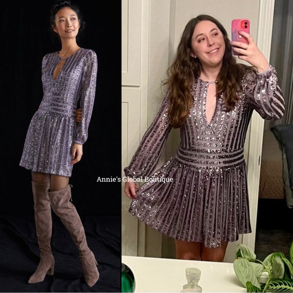 Anthropologie Dresses & Skirts - NWT ANTHROPOLOGIE Sequined Open-Back Mini Dress. Size 6